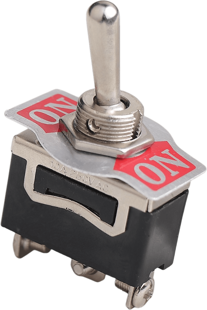 On/(On) Metal Geçiş Anahtarı (Vida Terminalli, 1 Tarafa Yaylı, 3 Bacaklı)