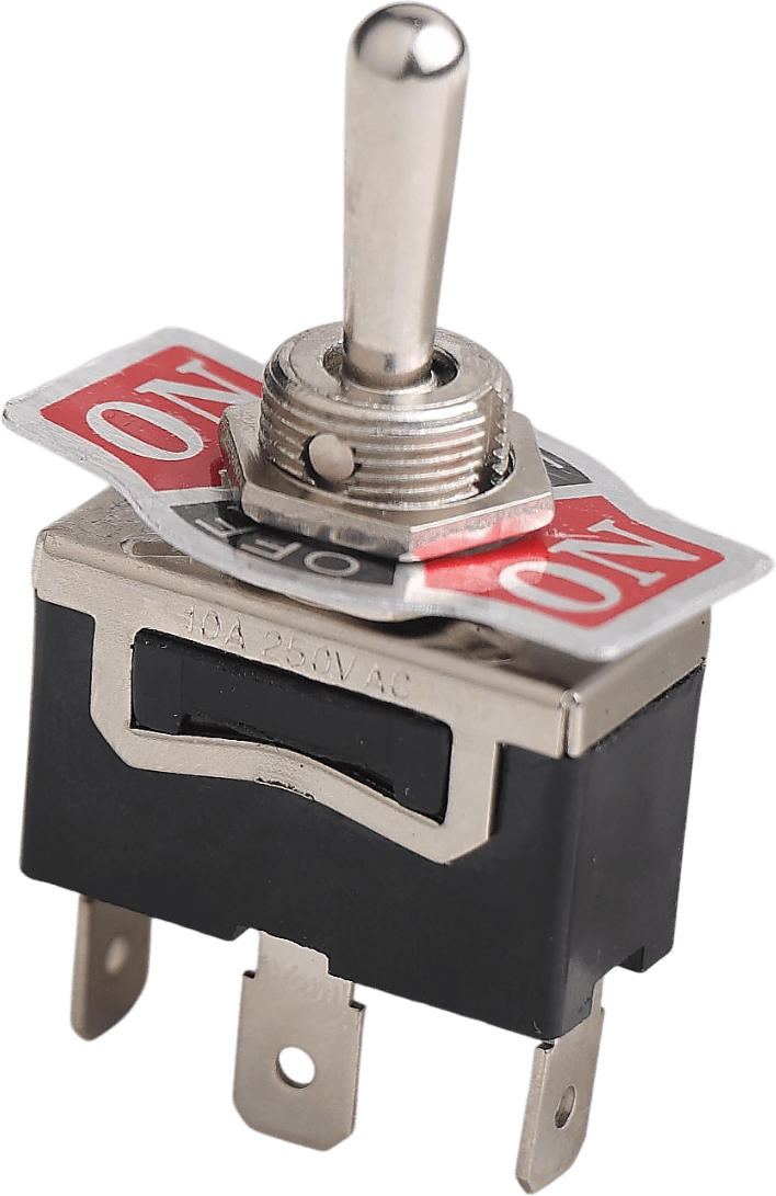 (On)/Off/(On) Metal Geçiş Anahtarı (PC Terminalli, 2 Tarafa Yaylı, 3 Bacaklı)