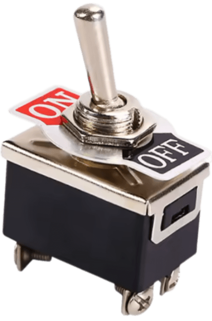 On/Off Metal Geçiş Anahtarı (Vida Terminalli, 4 Bacaklı)