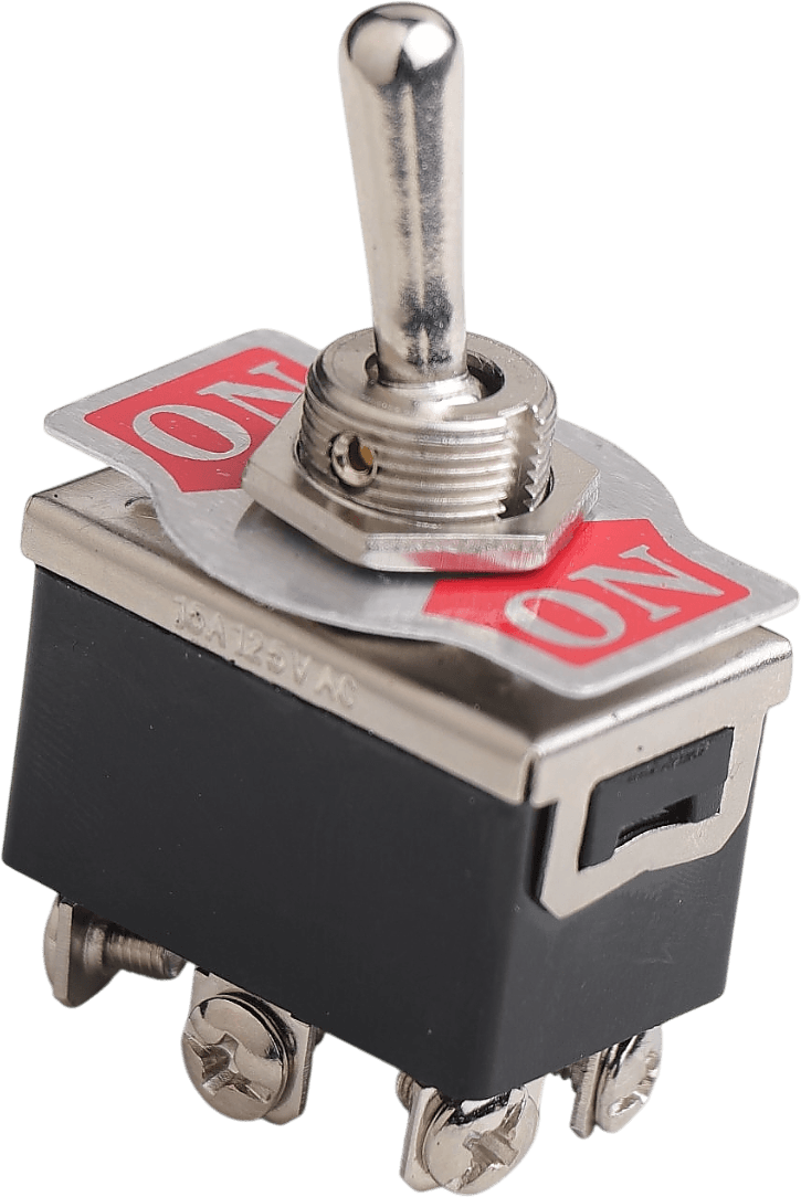 On/(On) Metal Geçiş Anahtarı (Vida Terminalli, 1 Tarafa Yaylı, 6 Bacaklı)