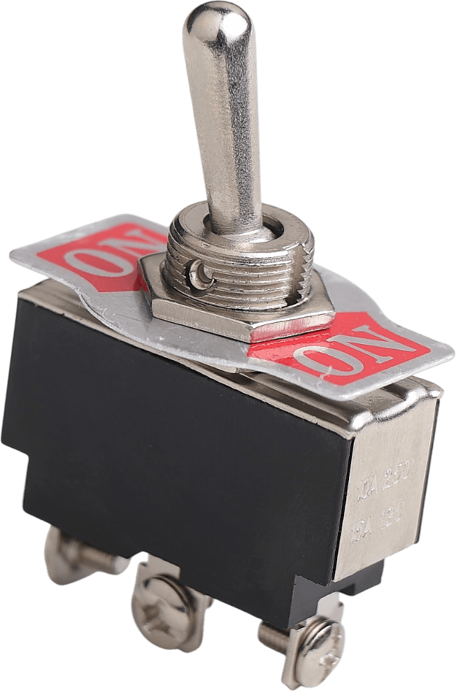 On/(On) Metal Geçiş Anahtarı (Vida Terminalli, 1 Tarafa Yaylı, 3 Bacaklı)