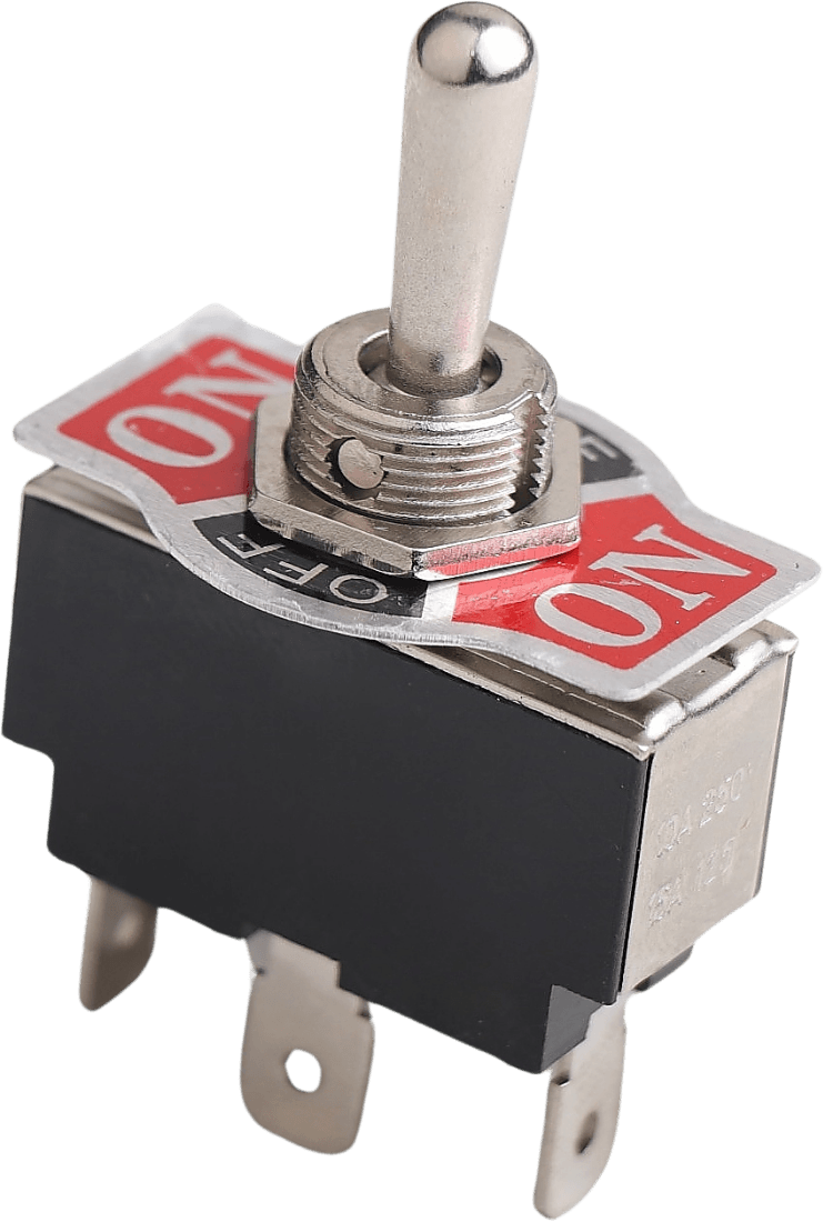 (On)/Off/(On) Metal Geçiş Anahtarı (PC Terminalli, 2 Tarafa Yaylı, 3 Bacaklı)