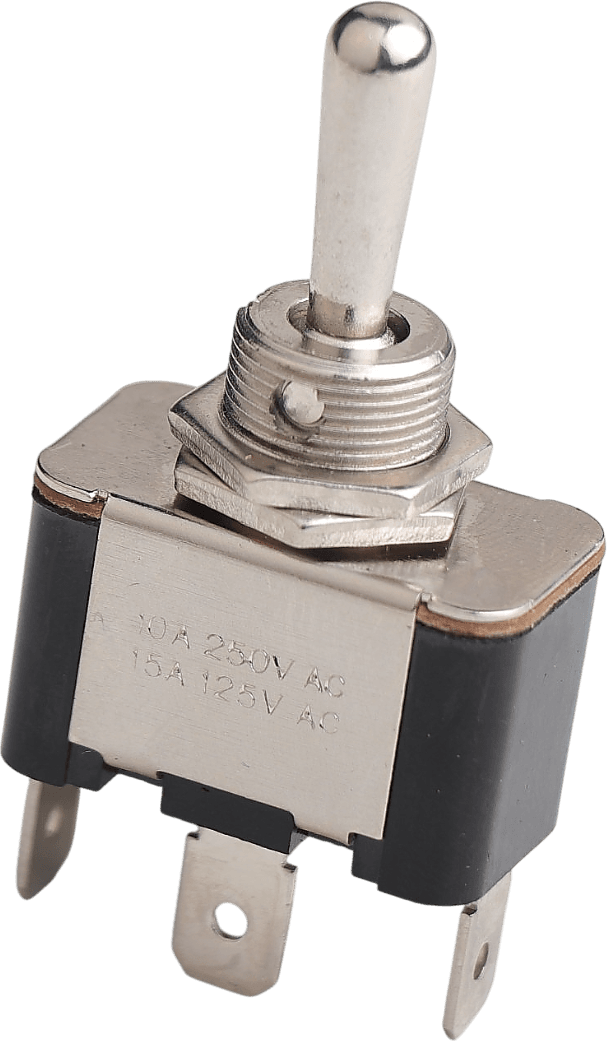 (On)/Off/(On) Metal Geçiş Anahtarı (PC Terminalli, 2 Tarafa Yaylı, 3 Bacaklı)