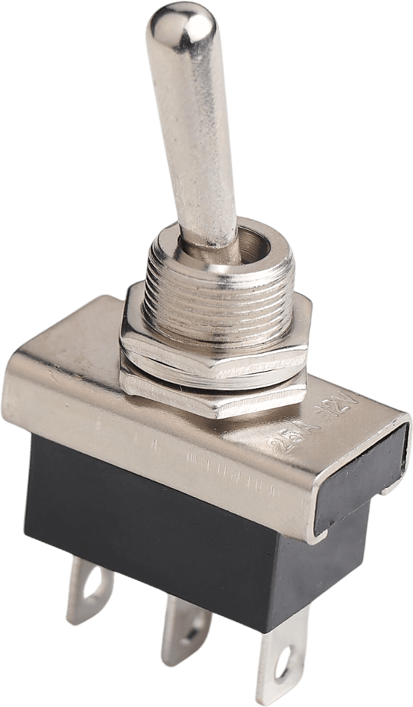 On/Off/On Metal Geçiş Anahtarı (PC Terminalli, 3 Bacaklı)