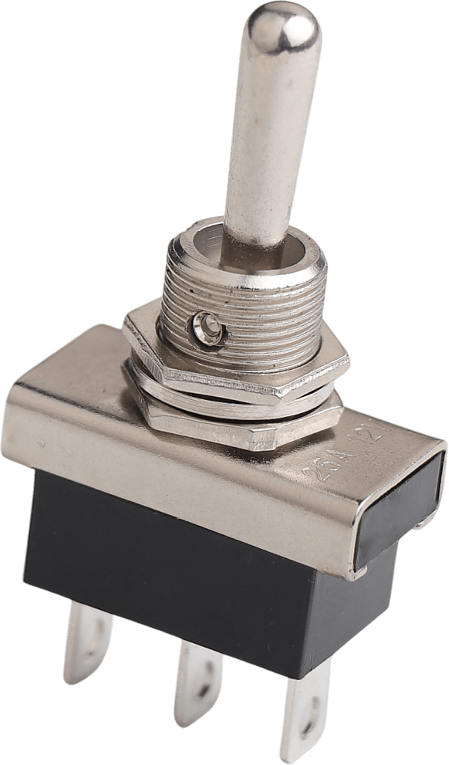 (On)/Off/(On) Metal Geçiş Anahtarı (PC Terminalli, 2 Tarafa Yaylı, 3 Bacaklı)