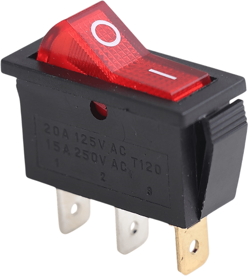On/Off Kırmızı Işıklı Geniş Tuşlu Anahtar