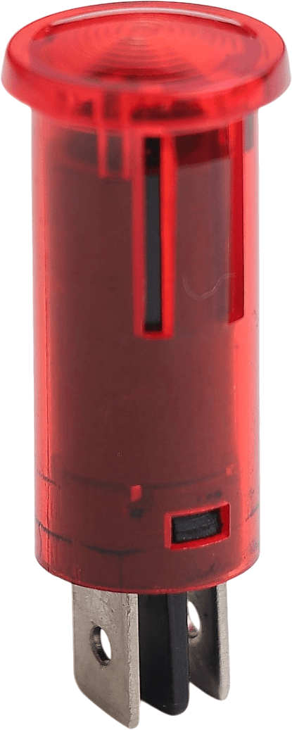İkaz Lambası 12V Kırmızı (Terminalli, Geçmeli Ø12.7mm)