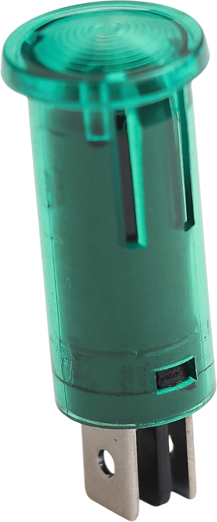 İkaz Lambası 12V Yeşil (Terminalli, Geçmeli Ø12.7mm)