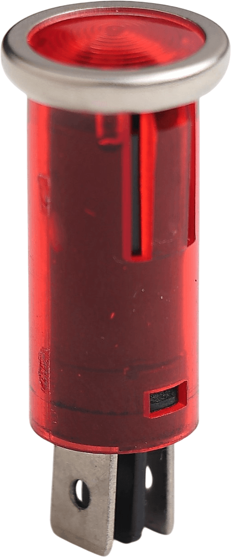 İkaz Lambası 12V Kırmızı (Terminalli, Geçmeli Ø12.7mm)