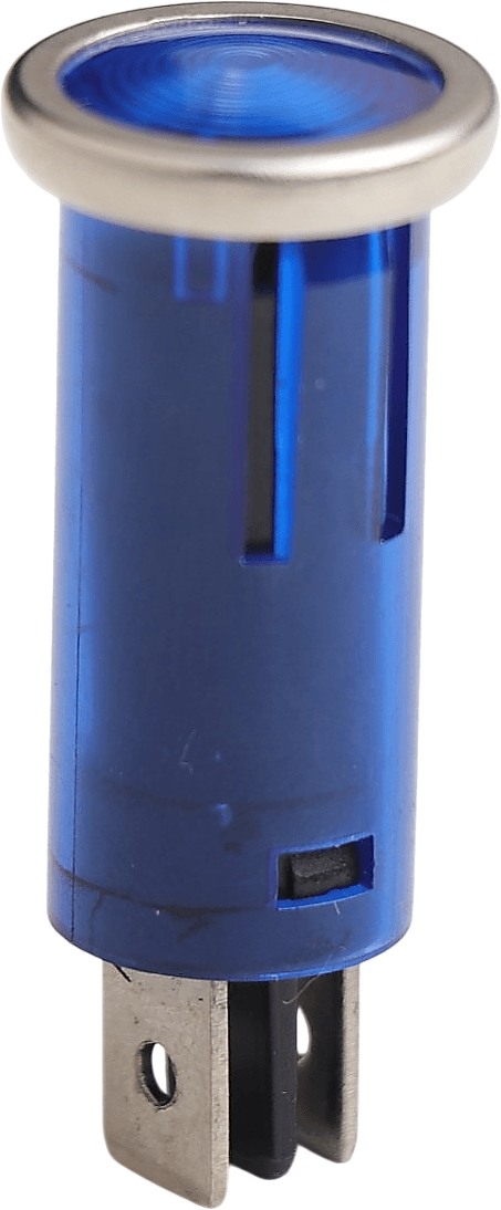 İkaz Lambası 12V Mavi (Terminalli, Geçmeli Ø12.7mm)