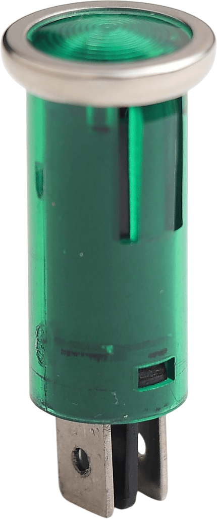 İkaz Lambası 12V Yeşil (Terminalli, Geçmeli Ø12.7mm)