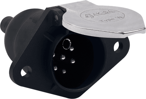 7'li S Tipi Plastik Tır Römork Prizi Alüminyum Kapaklı (Terminalli ve Konnektörlü)